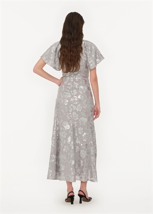 Lara Sequin chiffon midi kjole Alloy Light Gray ROTATE By Birger Christensen 